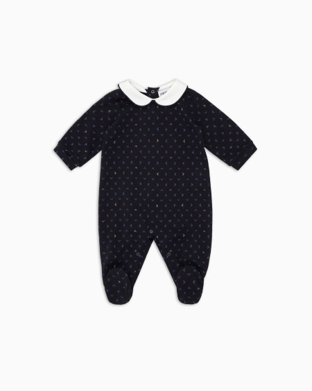 Armani Mono con cuello Claudine y motivo integral de águila con efecto óptico En oferta