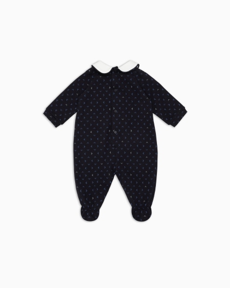 Armani Mono con cuello Claudine y motivo integral de águila con efecto óptico En oferta