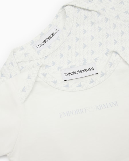 Armani Lot de 2 bodys en jersey avec logo et aigles optiques Oferta exclusiva
