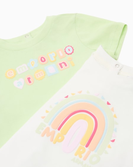 Armani Paquete de dos camisetas de punto con logotipo alegre Ofertas especiales