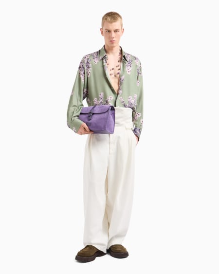 Armani Camisa de viscosa fluida con estampado floral Rebajas baratas