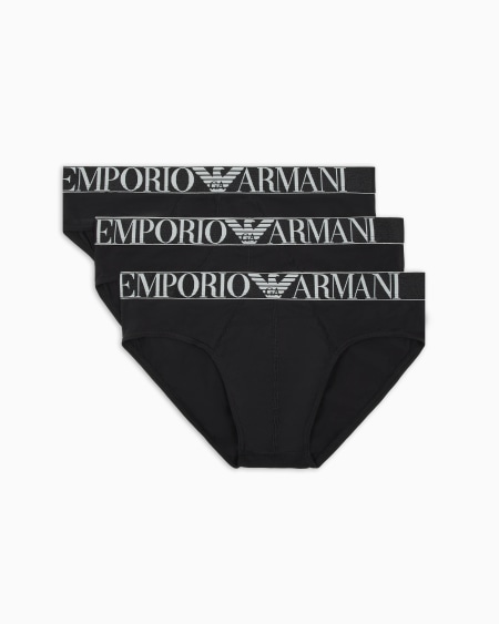 Armani Paquete de tres calzoncillos slip de algodón orgánico con banda con logotipo brillante ASV Los más vendidos