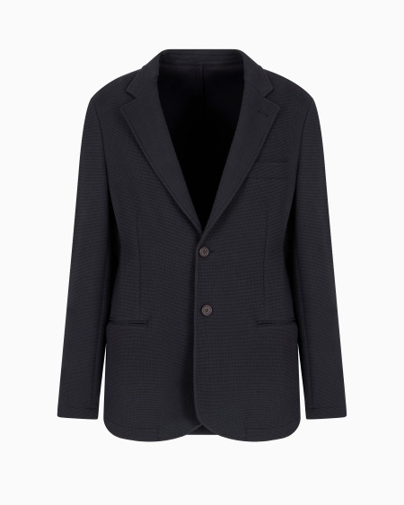 Armani Blazer de abotonadura sencilla en punto gofre Travel Essential Oferta especial