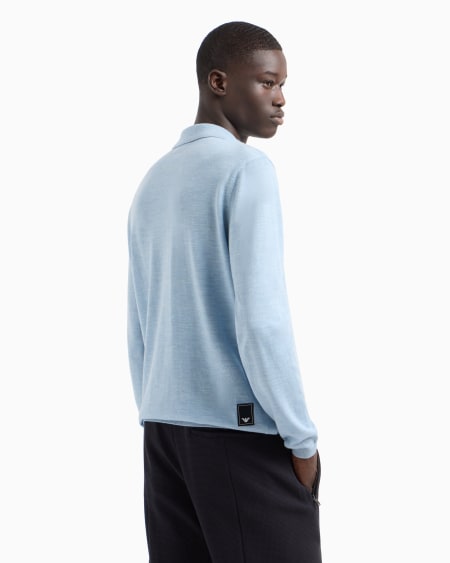 Armani Jersey con cuello polo en punto jersey de lana virgen Travel Essential Últimos 3 días