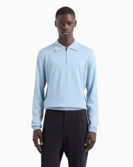 Armani Jersey con cuello polo en punto jersey de lana virgen Travel Essential Últimos 3 días