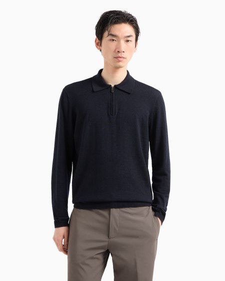 Armani Jersey con cuello polo en punto jersey de lana virgen Travel Essential Últimos 2 días