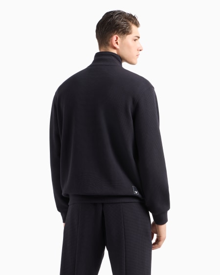 Armani Sudadera de punto gofre con cremallera completa Travel Essential Tienda de fábrica