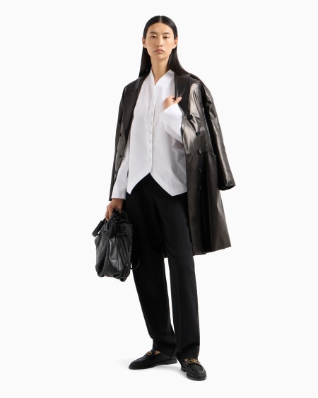 Armani Camisa con bajo contorneado de algodón cepillado Libre de impuestos