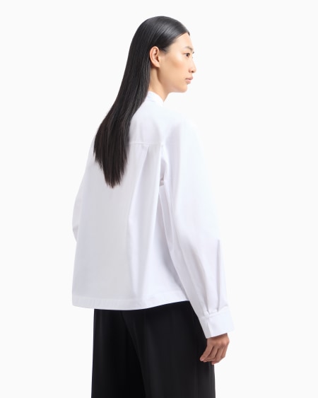 Armani Camisa con bajo contorneado de algodón cepillado Libre de impuestos