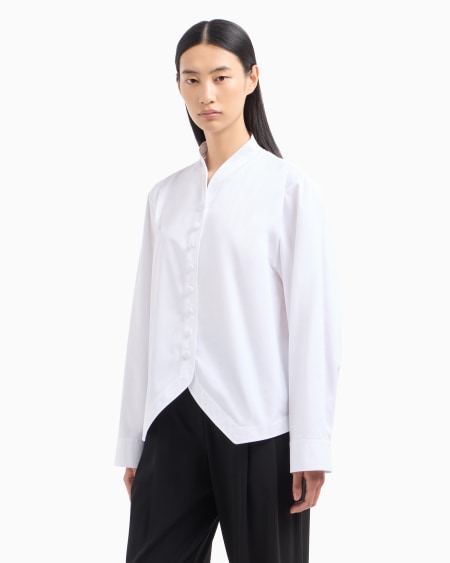 Armani Camisa con bajo contorneado de algodón cepillado Libre de impuestos