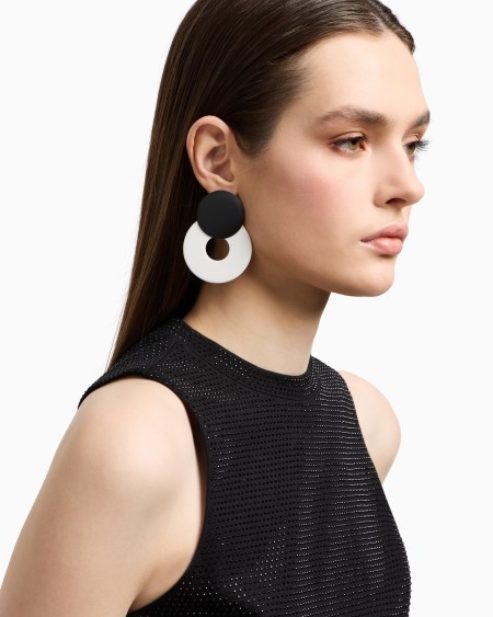 Armani Maxipendientes de doble aro bicolor Oferta exclusiva