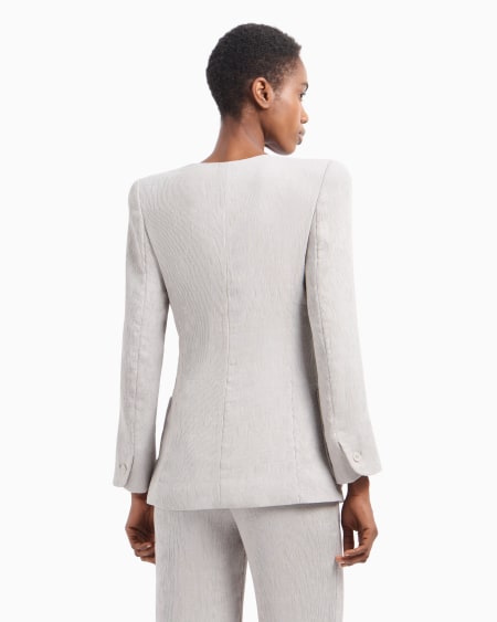 Armani Chaqueta de abotonadura sencilla de canneté fluido Última moda