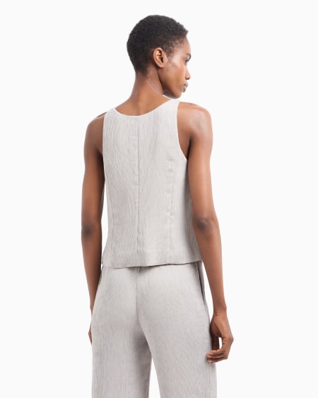 Armani Chaleco con cuello de pico de canneté fluido Descuento por venta flash