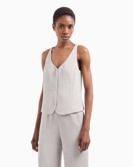 Armani Chaleco con cuello de pico de canneté fluido Descuento por venta flash