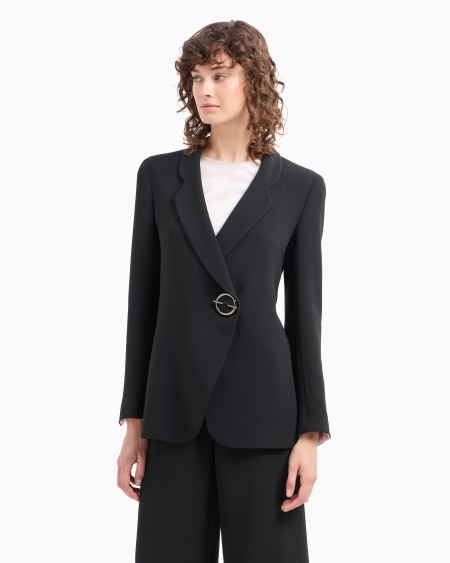 Armani Blazer de crepé de cady con cierre joya Ofertas especiales
