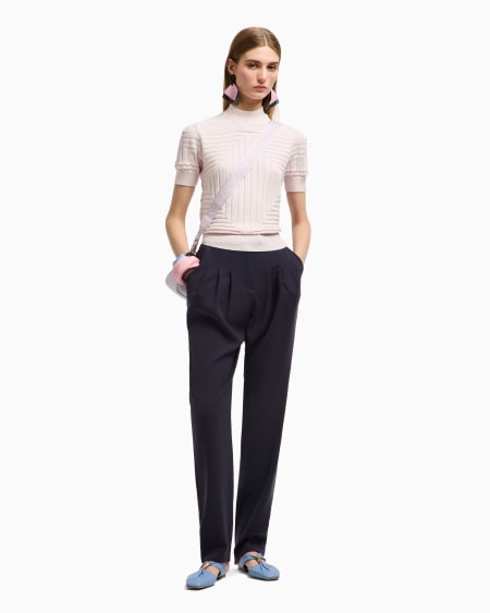 Armani Jersey con textura de canalé y punto jersey derecho y revés Grandes ahorros