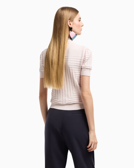 Armani Jersey con textura de canalé y punto jersey derecho y revés Grandes ahorros