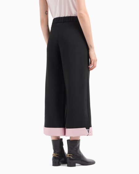 Armani Pantalones cropped de crepé de cady con vuelta Rebajas de fin de temporada