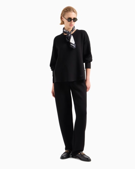Armani Pantalones de neopreno con pernera ancha Venta caliente