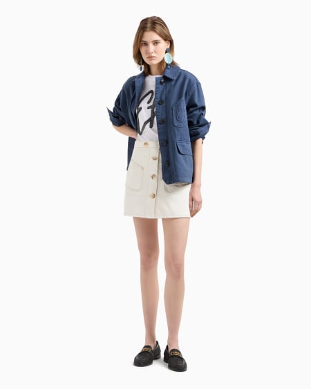 Armani Camiseta de punto de algodón con maxilogotipo de lúrex Tienda