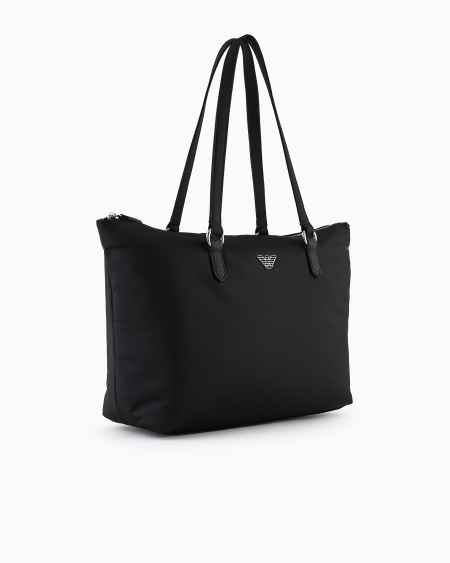 Armani Bolso shopper en nailon reciclado con placa de águila ASV Ofertas especiales