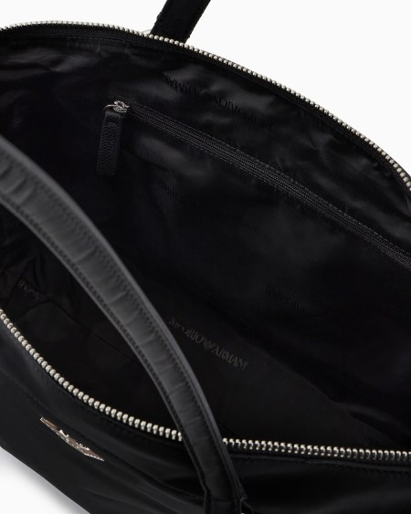 Armani Bolso shopper en nailon reciclado con placa de águila ASV Ofertas especiales