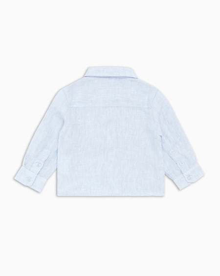 Armani Camisa de lino con bordado de águila Grandes ahorros
