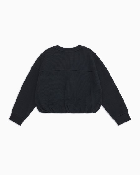 Armani Sudadera de cuello redondo en punto orgánico gofrado ASV Precio ultrabajo