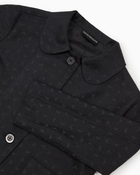 Armani Chaqueta de tejido jacquard con motivo integral de microáguila Rebajas de fábrica