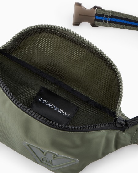 Armani Riñonera de nailon con logotipo engomado Ventas relámpago