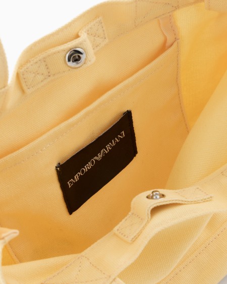 Armani Bolso shopper de lona con logotipo bordado Descuento