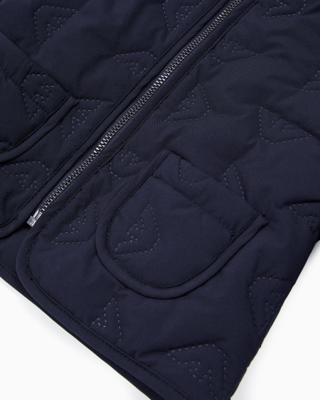 Armani Cazadora de nailon con capucha y micromotivo integral de águilas efecto acolchado Tienda