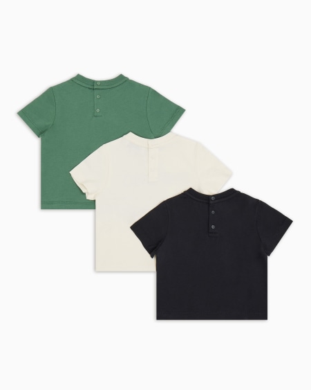 Armani Paquete de tres camisetas de punto con logotipo gráfico estampado Últimos 3 días