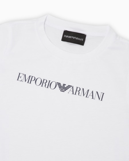 Armani Camiseta de punto de algodón pima con logotipo Últimos 2 días