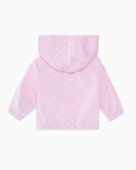 Armani Chaqueta de nailon con capucha y motivo integral de águila Precio de fábrica