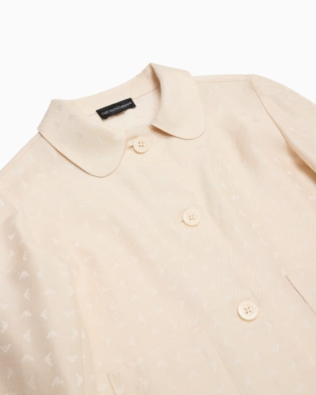 Armani Chaqueta de tejido jacquard con motivo integral de microáguila Promoción por tiempo limitado