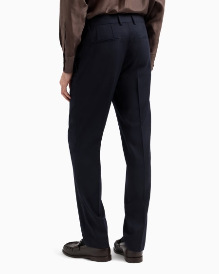 Armani Pantalones chinos de sarga ligera de mezcla de lana virgen Grandes descuentos