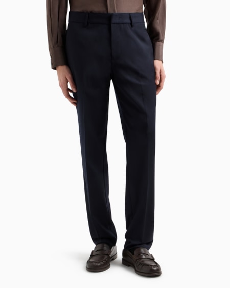 Armani Pantalones chinos de sarga ligera de mezcla de lana virgen Grandes descuentos