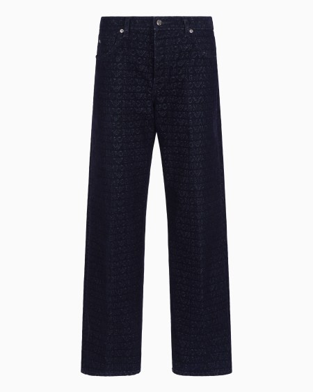 Armani Vaqueros J74 de corte holgado de denim con inscripción integral de logotipo flocado Envío internacional gratuito