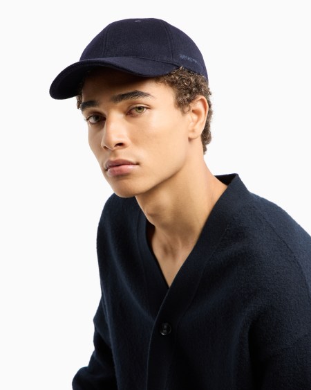 Armani Gorra de béisbol en paño de lana Tienda de fábrica