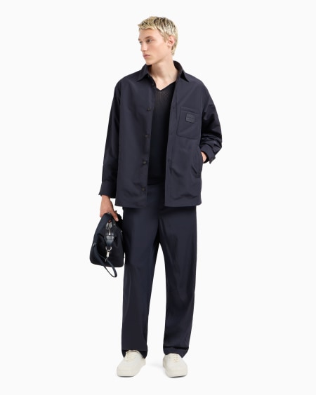 Armani Chaqueta camisera de nailon con bolsillo de parche y parche con logotipo Limitado a 3 días
