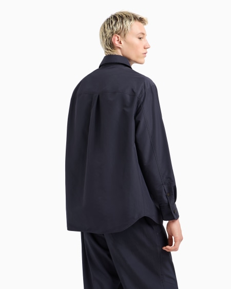 Armani Chaqueta camisera de nailon con bolsillo de parche y parche con logotipo Limitado a 3 días