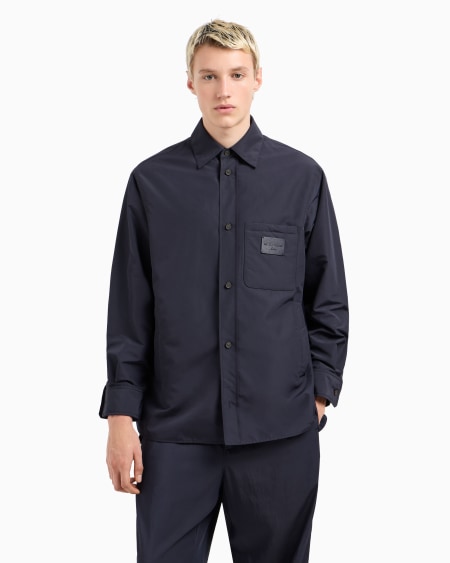 Armani Chaqueta camisera de nailon con bolsillo de parche y parche con logotipo Limitado a 3 días