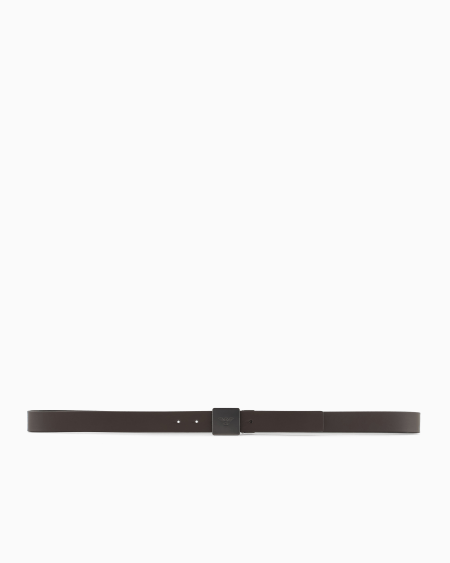 Armani Cinturón reversible de piel bicolor con placa Oferta exclusiva