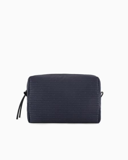 Armani Bolso de mano en nailon con inscripción integral de logotipo en tejido jacquard Última moda