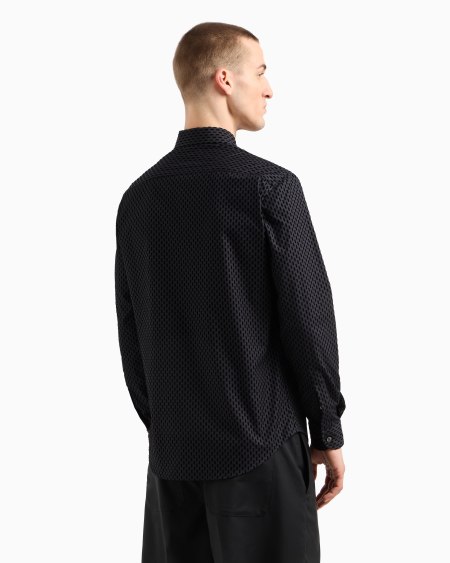 Armani Camisa con estampado integral flocado Descuento por venta flash