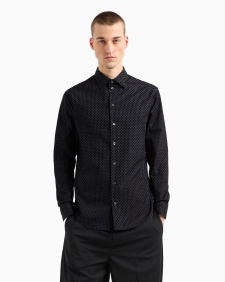 Armani Camisa con estampado integral flocado Descuento por venta flash