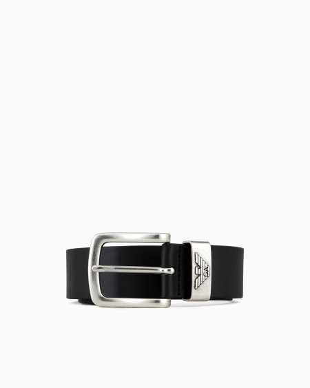 Armani Cinturón de piel con hebilla con logotipo Ofertas especiales
