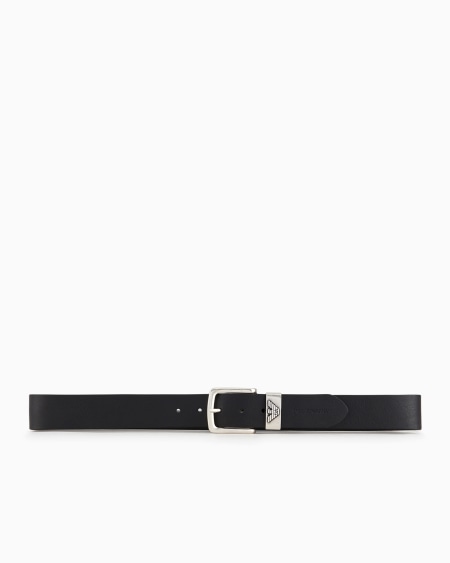 Armani Cinturón de piel con hebilla con logotipo Ofertas especiales