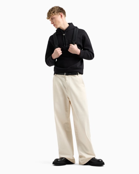 Armani Sudadera de punto doble con capucha y maxilogotipo bordado en relieve Grandes ahorros